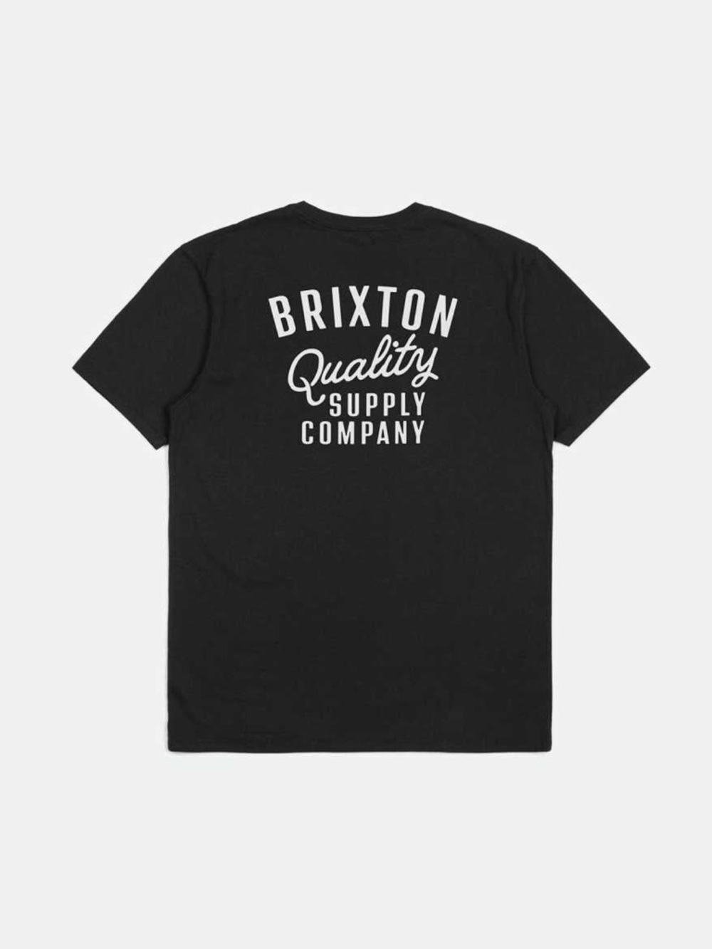 Brixton Black Crewneck Tee with White Chest Logo - Picture 2 of 5